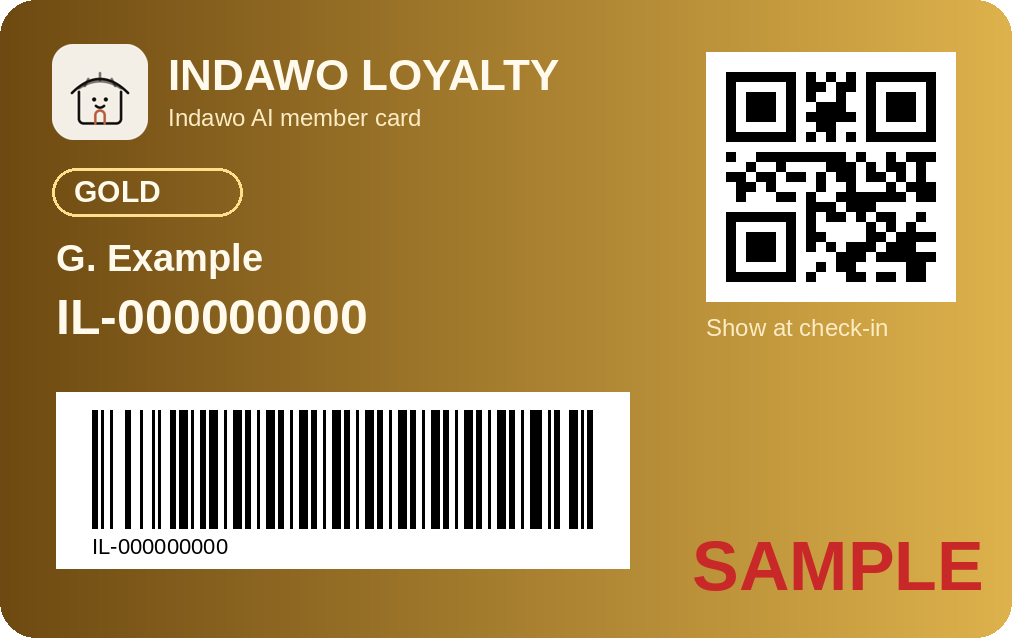 Sample Gold card